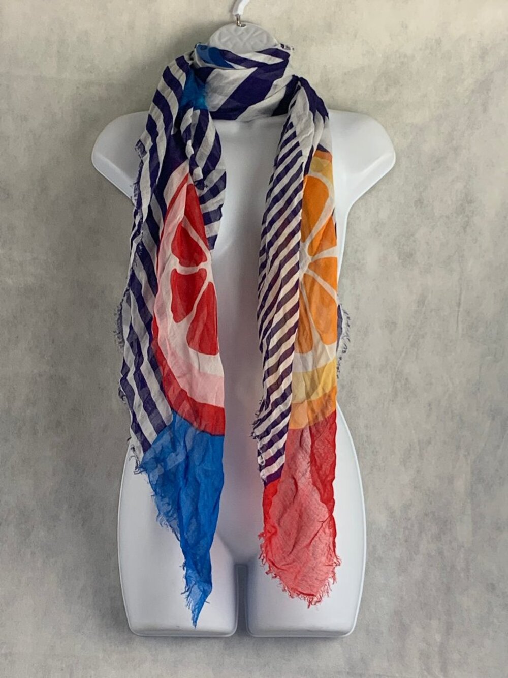Collection XIIX Women's Lightweight Colorful Scarf, Blue Multi Fruit, One Size